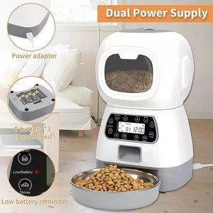 Dispensador de comida automático para Perros y Gatos 3.5 Litros