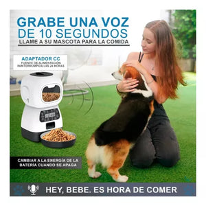 Dispensador de comida automático para Perros y Gatos 3.5 Litros